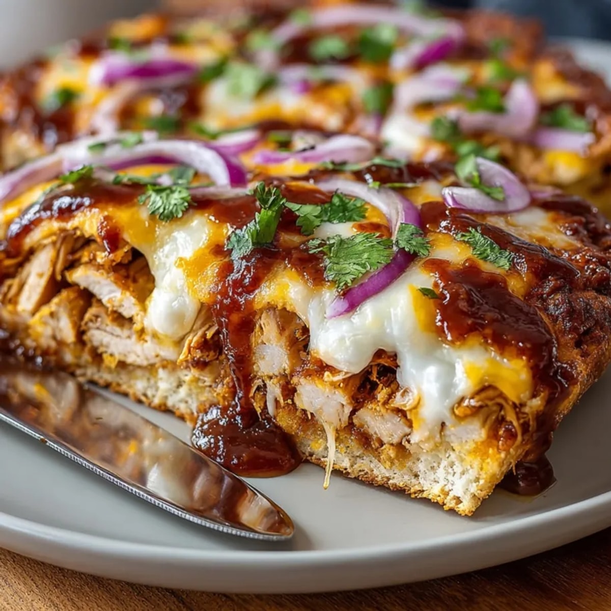 BBQ Chicken Flatbread Melts ready to bake, savory BBQ aroma fills kitchen.