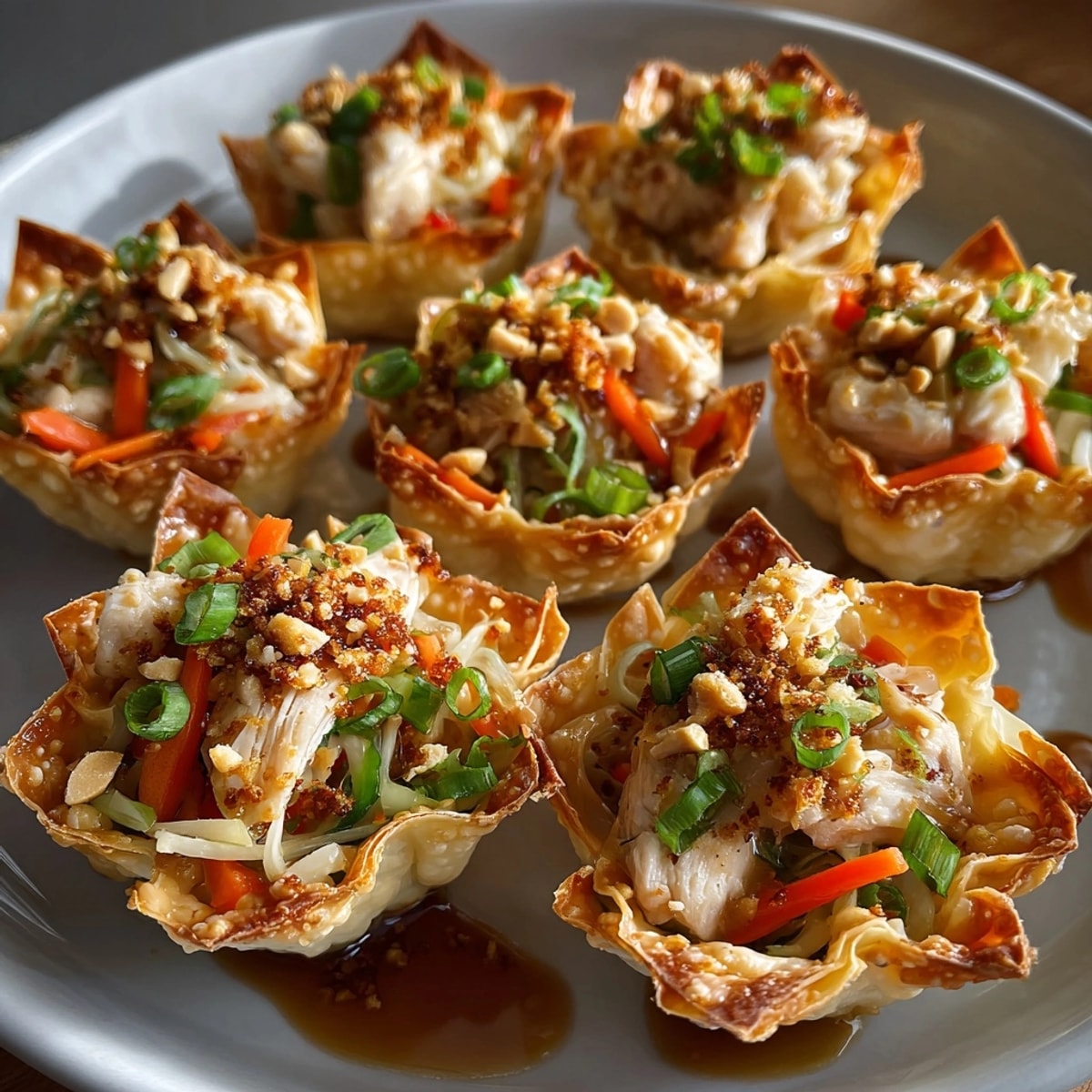 Homemade Peanut Chicken Wonton Cups: taste the Asian-inspired sweet & savory flavors tonight!
