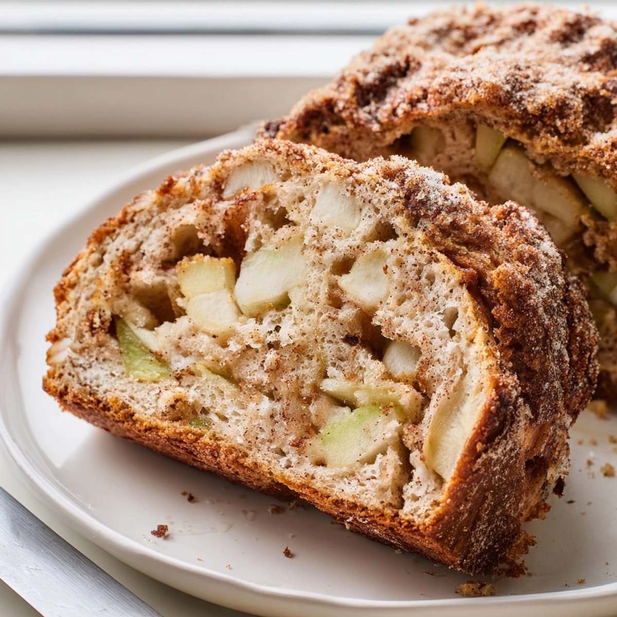Warm, spiced slices of Ricotta Apple Cinnamon Bread, studded with tender apples and cinnamon.