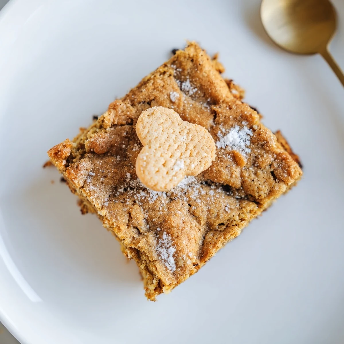 Cozy Flaky Chai Biscuit Blondies served with a cup of masala chai.