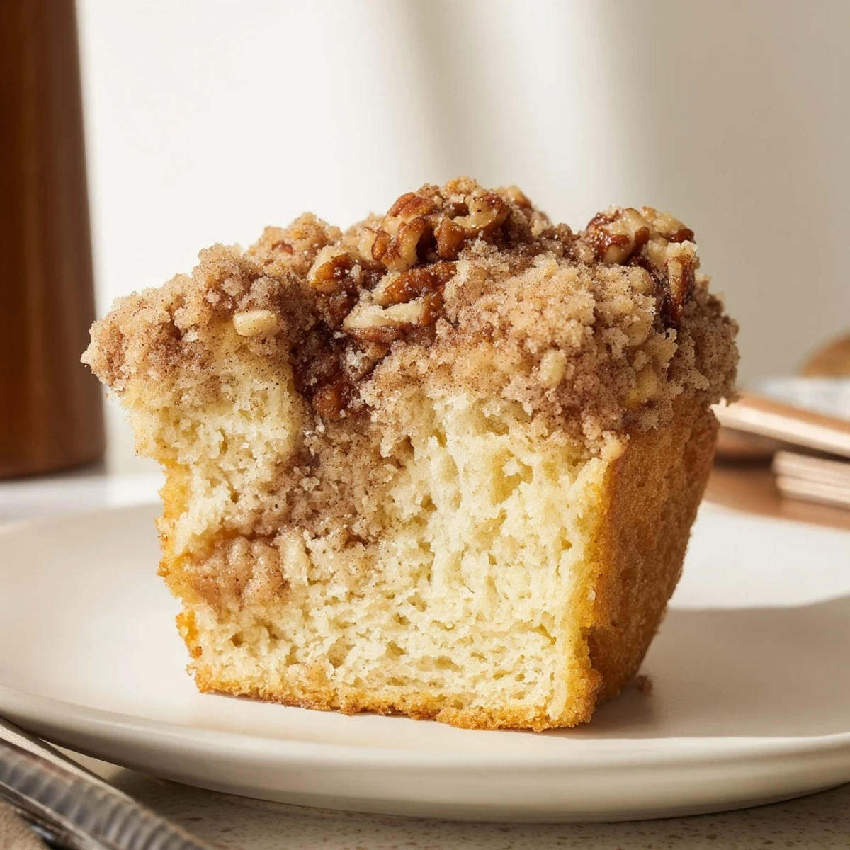 Warm, spiced Cinnamon Crunch Texas Sheet Muffins drizzled with icing for extra sweetness.
