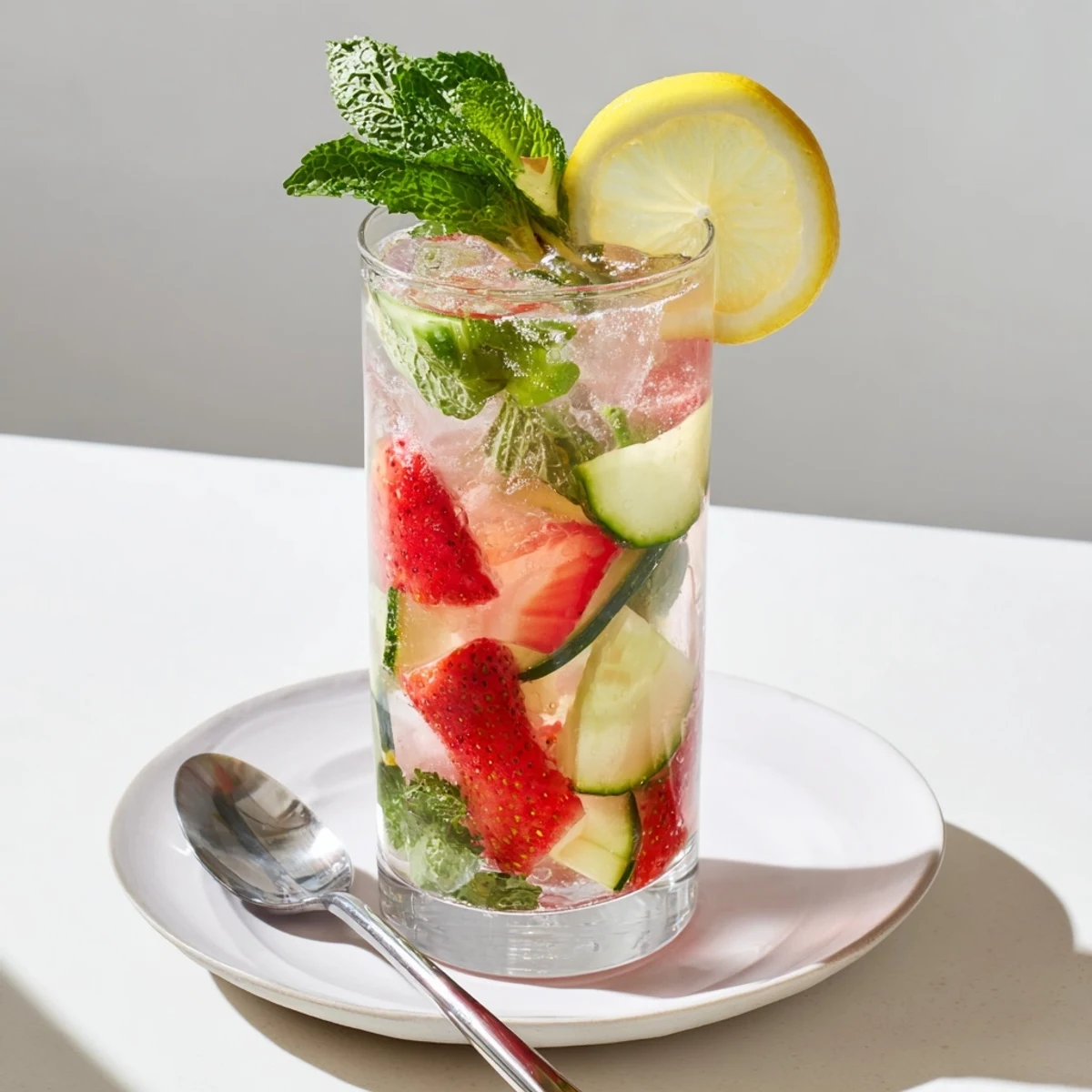 Refreshing Water-Based Mocktails with fresh fruit and mint, perfect for summer sipping.  