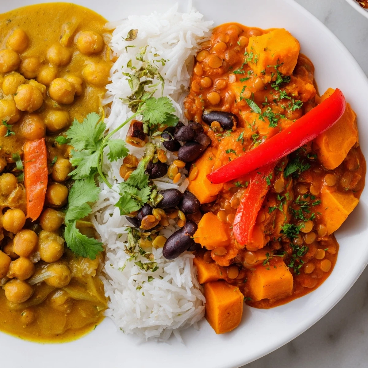 Vibrant Indian Chickpea Curry simmering in a skillet, garnished with fresh cilantro.  