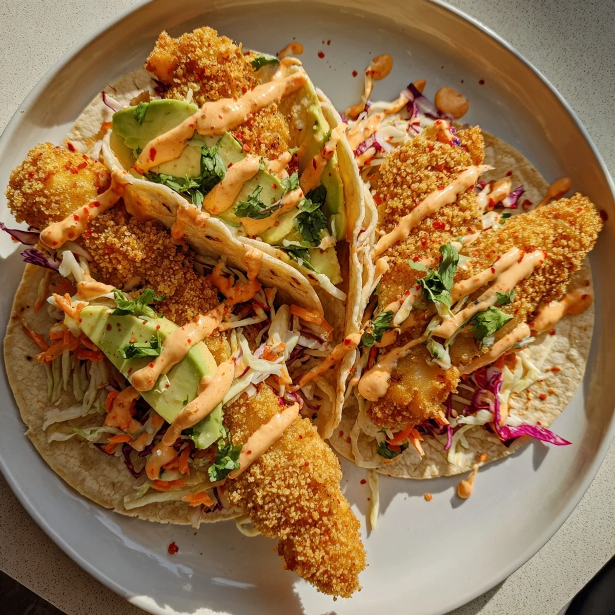 Crispy Fish Tacos Slaw