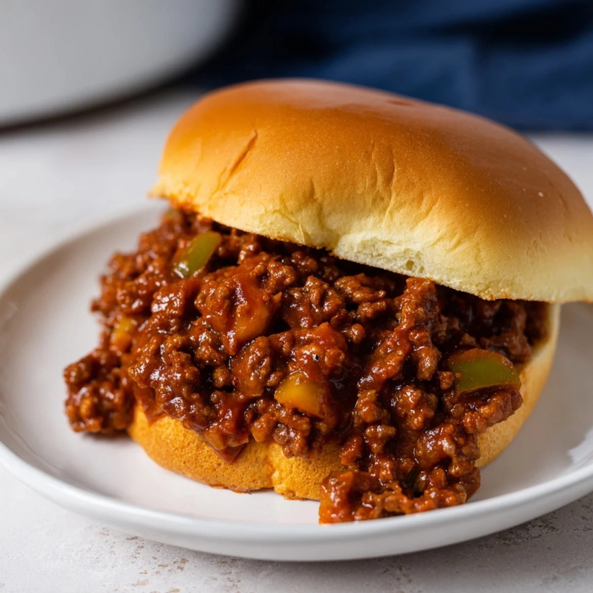 Steaming Sloppy Joes piled high on toasted buns, overflowing with savory, seasoned ground beef and tomato sauce.