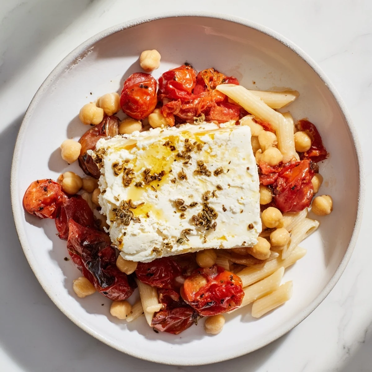 Baked Feta Chickpeas Tomatoes