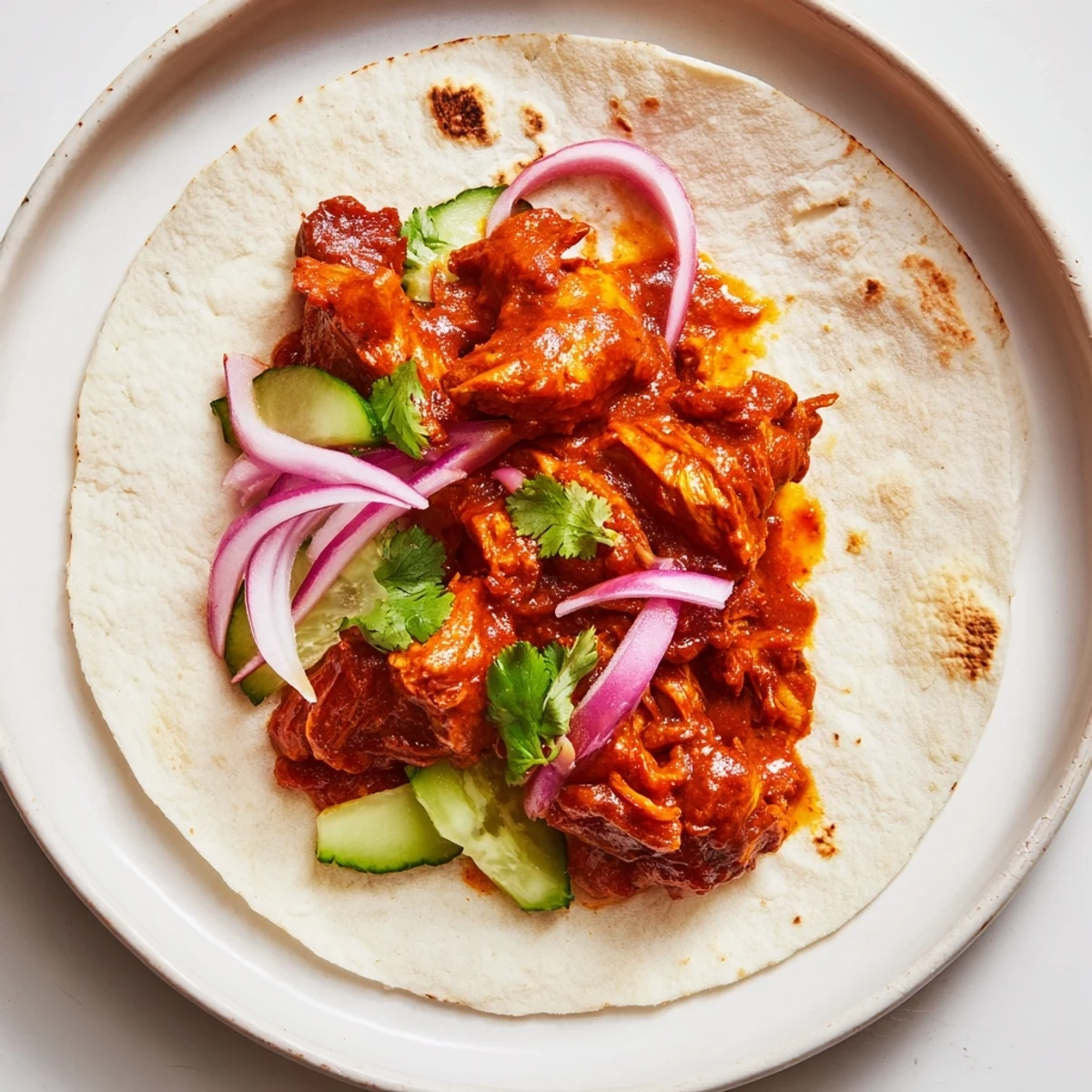 Delicious, spiced filling on soft tortillas: try these homemade chicken tikka masala tacos now.
