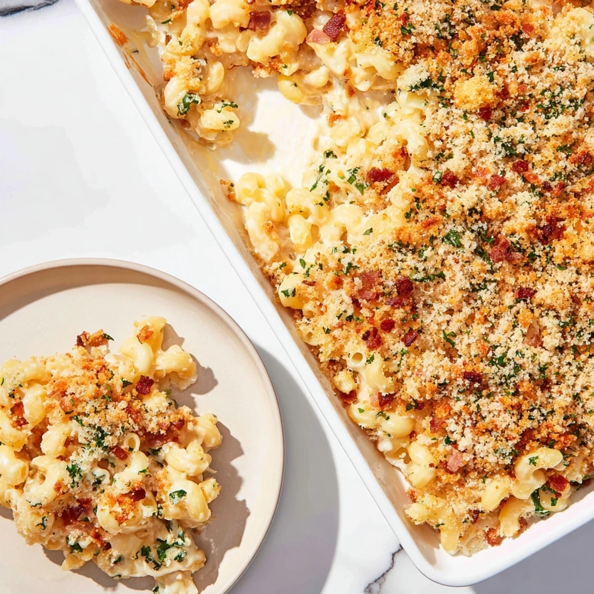 Sheet Pan Mac Cheese Bacon