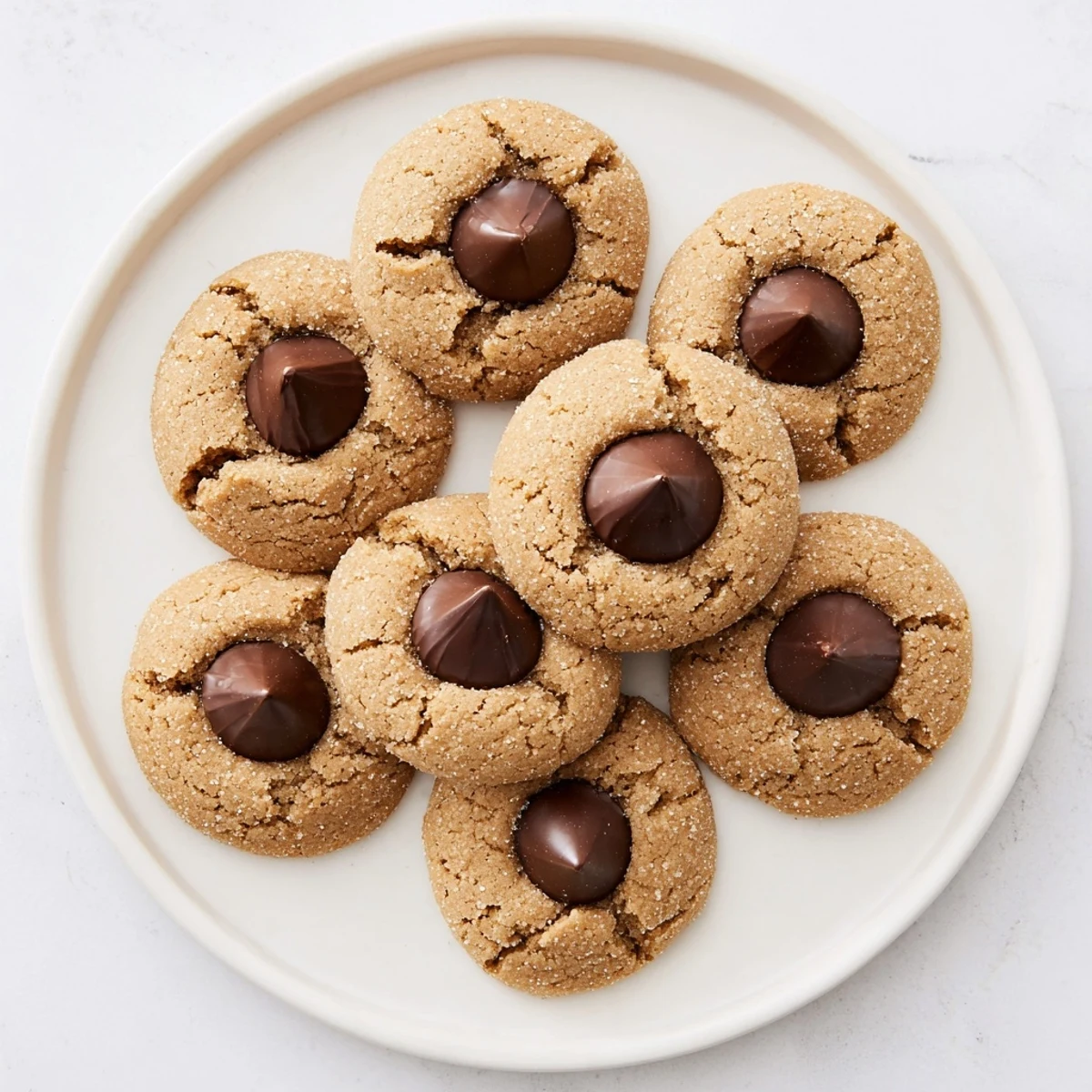 Golden-brown 3-Ingredient Peanut Butter Blossoms cooling on a wire rack, a classic American treat.