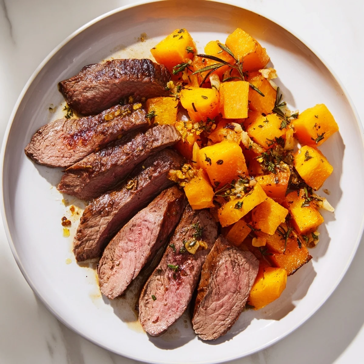 Butternut Squash Garlic Herb Steak