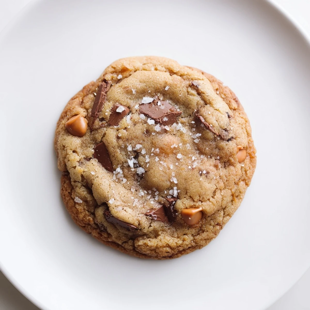 Freshly baked Best Ever Butterscotch Chocolate Chip Cookies, picture a warm, sweet, and salty combination on a plate.