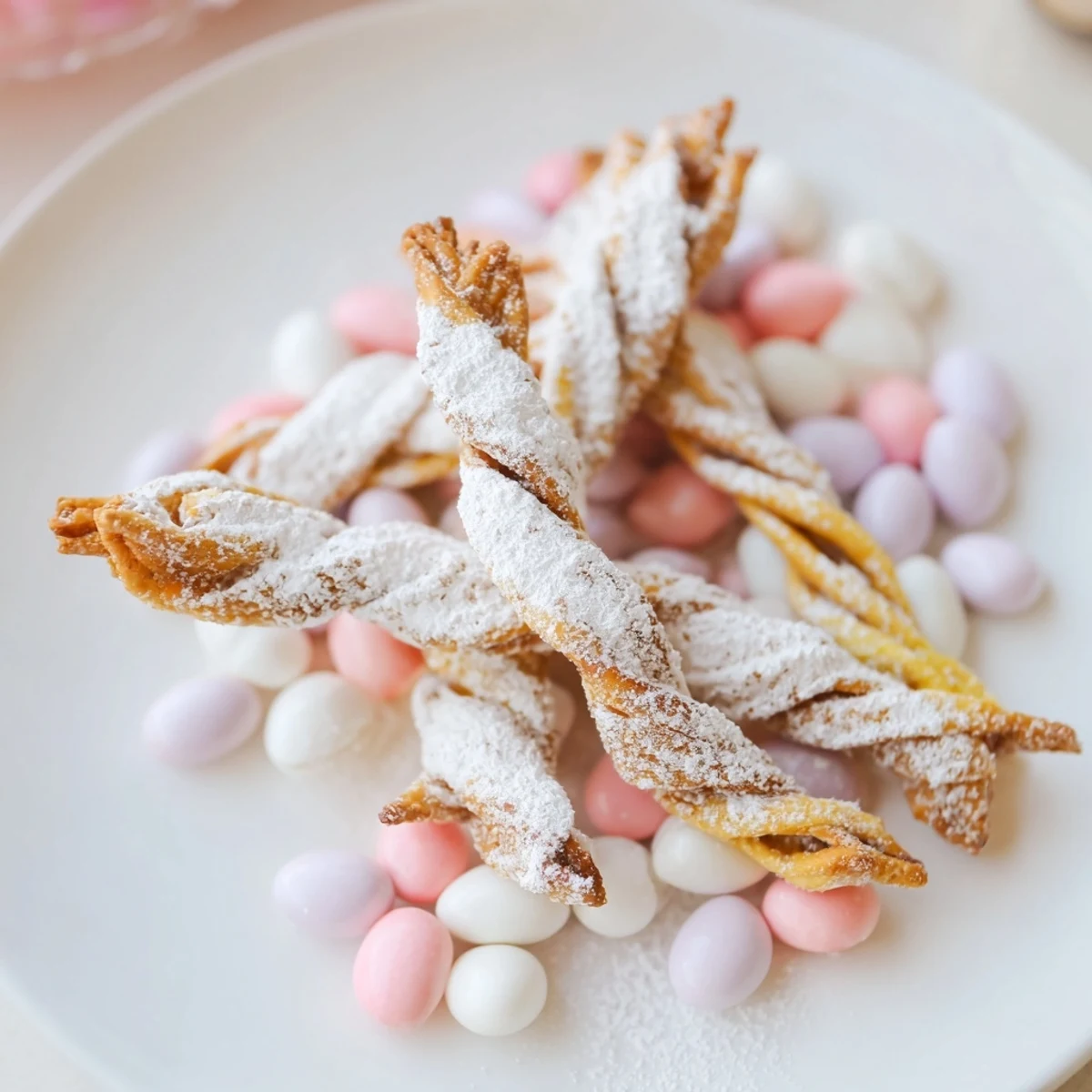 Golden, crispy Polish angel wings are the centerpiece of this delightful candy board arrangement.