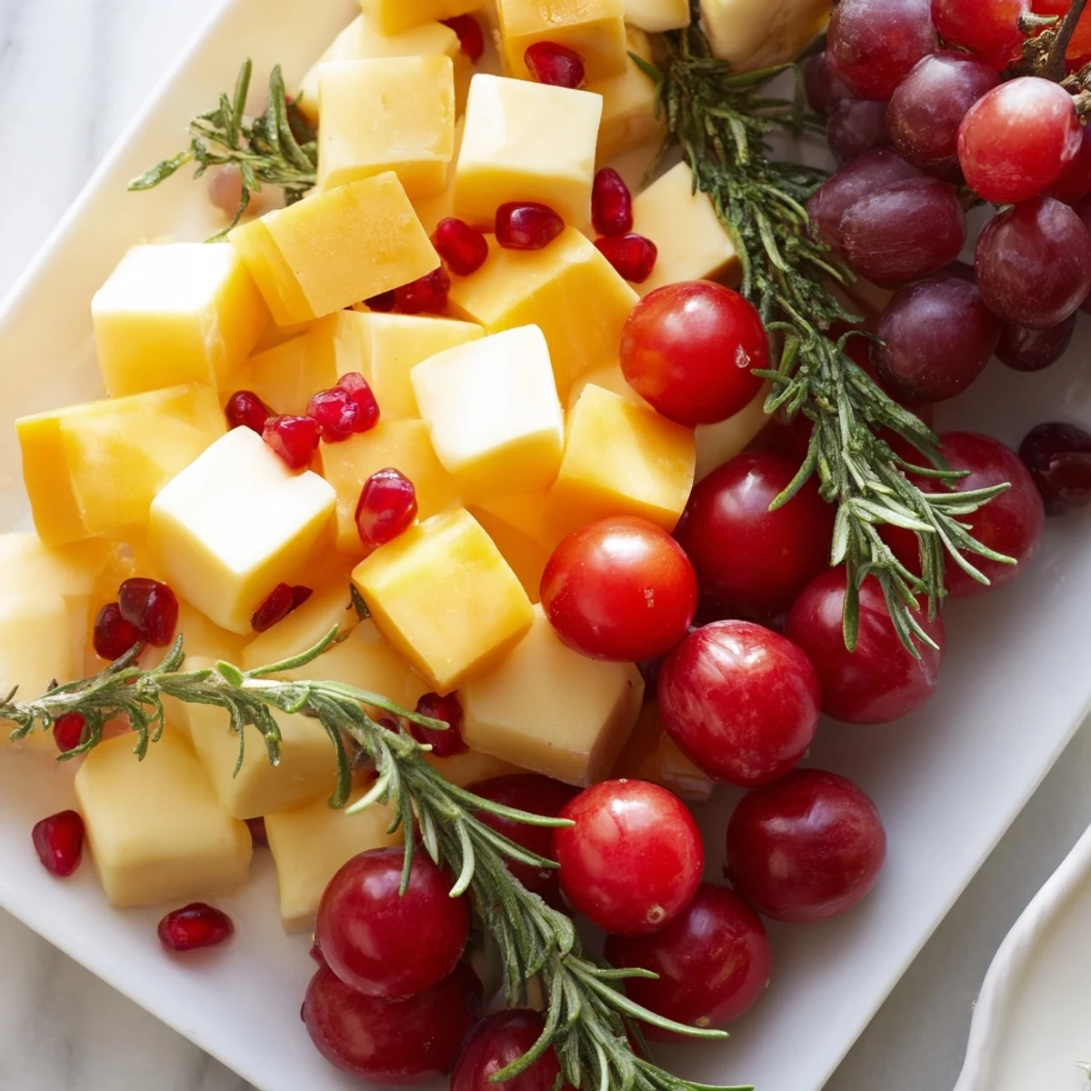 Christmas Stocking Snack Tray overflowing with cheese, salami, and vibrant holiday fruits for easy entertaining.