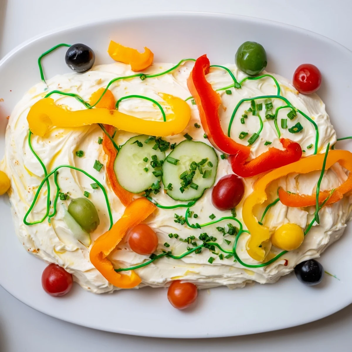 A vibrant Christmas Lights Appetizer Spread with colorful peppers and tomatoes, perfect for your holiday party.