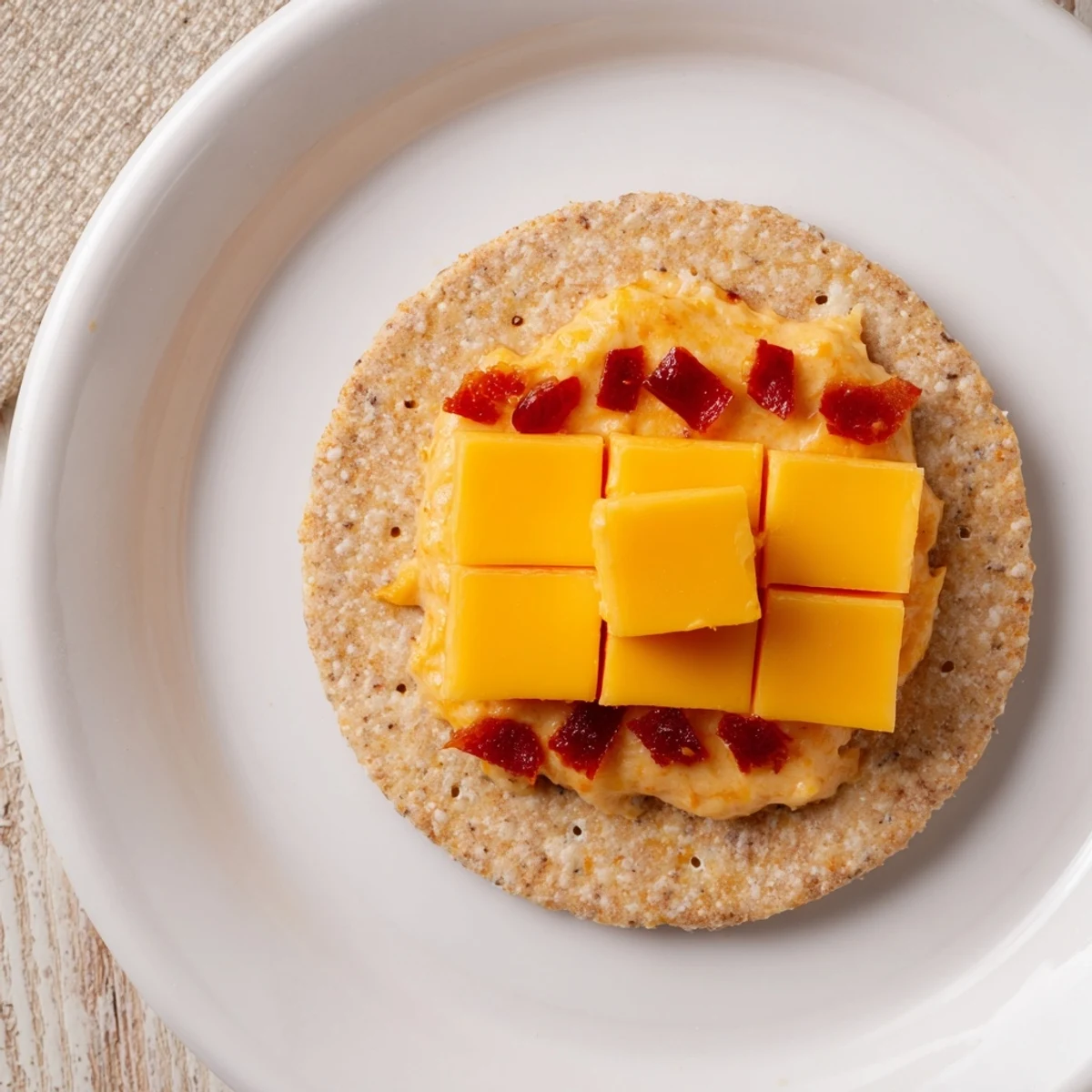 Brightly colored Santa's Belt Crackers, topped with clever black olive belts, are a delicious appetizer.