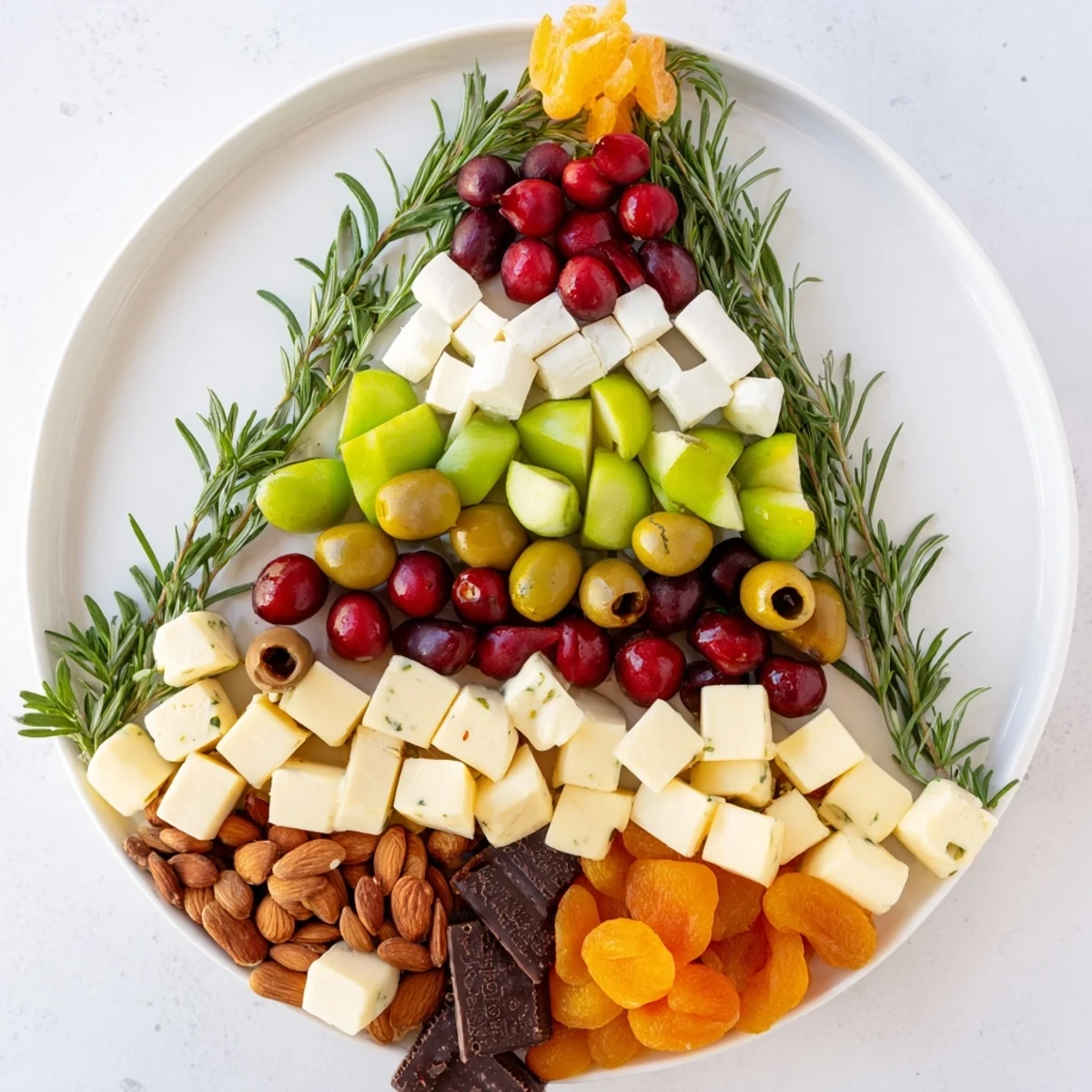 This vibrant Cranberry Joy Tree Board is a festive appetizer, featuring sparkling cranberries and creamy cheeses to enjoy.