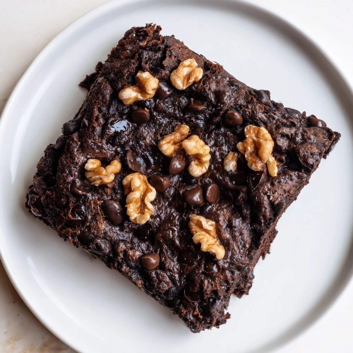 A warm, freshly baked pan of gluten-free black bean brownies ready to slice and enjoy.