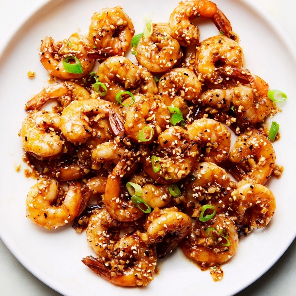 Golden brown Honey Garlic Shrimp glistening, ready to serve with fluffy white rice for dinner.