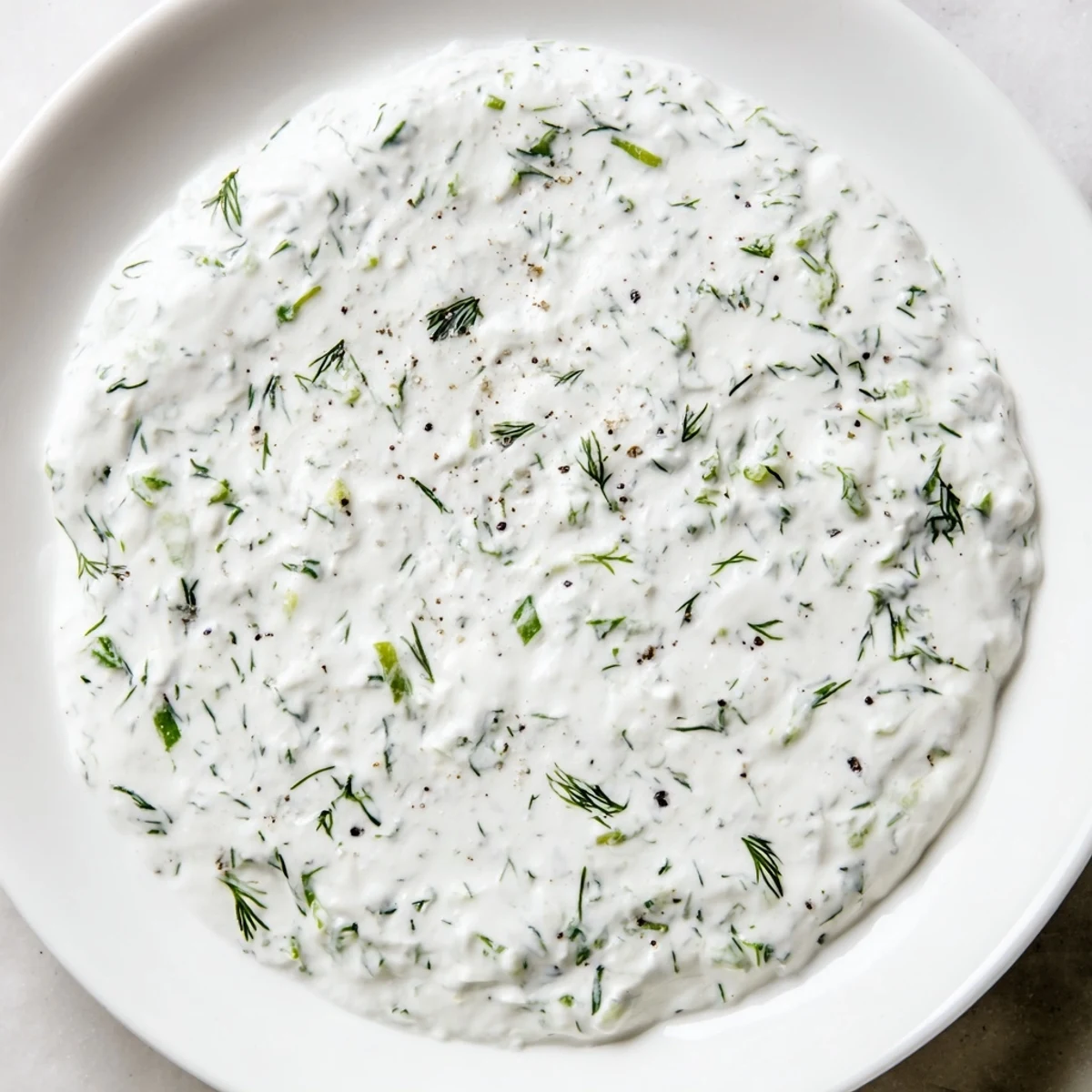 Cool, tangy Greek Yogurt Herb Dip, ready to be scooped up with colorful, crunchy pita chips.