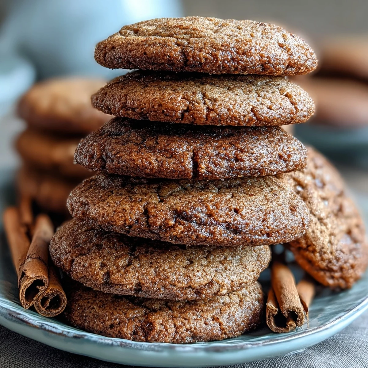 Stack of warm Hojicha Cookies with cracked tops and gooey centers, steam rising, served on a white ceramic plate.
