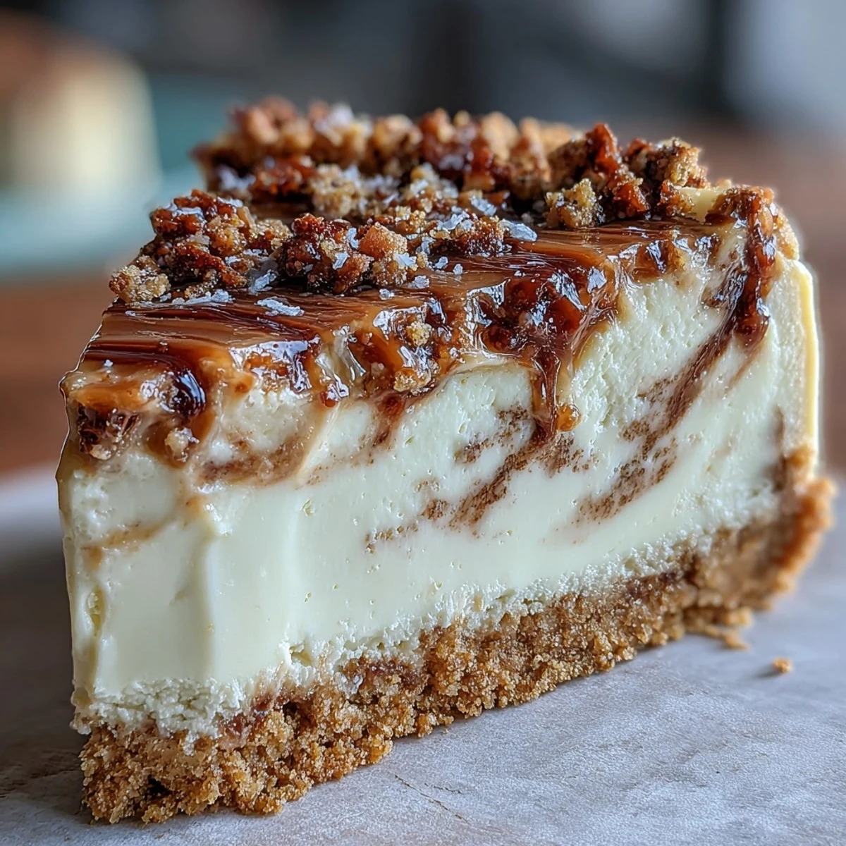 A slice of creamy Hojicha Cheesecake is served on a white plate, topped with a dollop of whipped cream and a light dusting of hojicha powder.