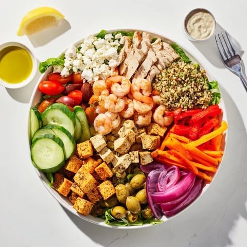 A colorful spread of Build-Your-Own Boards & Bowls with fresh ingredients.  