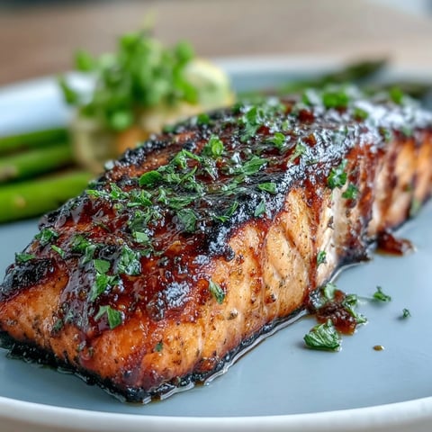 Golden, crispy-skinned salmon fillet served over vibrant lemon garlic asparagus for a satisfying keto-friendly meal.  