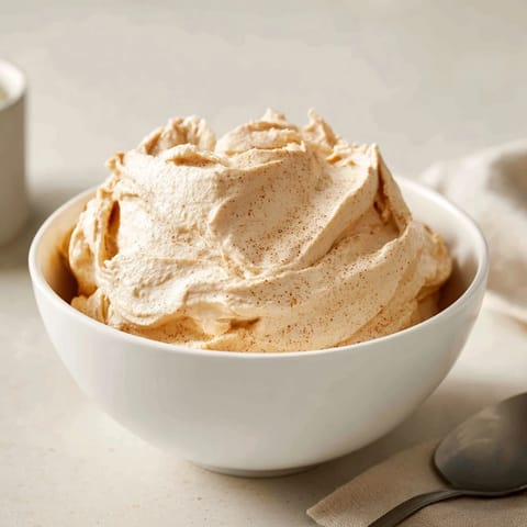Autumn-inspired Spiced Pumpkin Coffee Whip Dip in a fluffy, golden bowl.  