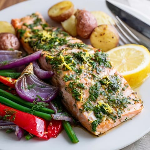Lemon Herb Salmon Potatoes