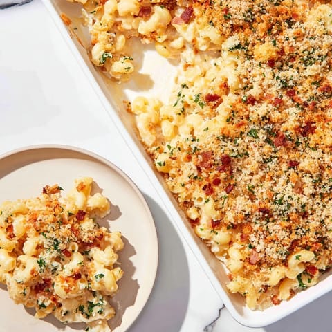 Sheet Pan Mac Cheese Bacon