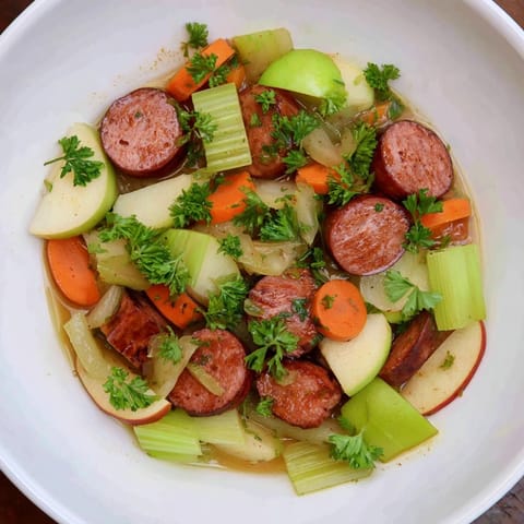 Stovetop Sausage Celery Apple