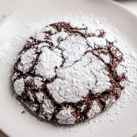 Warm, air-fried chocolate crinkle cookies, with cracked tops and a wonderfully fudgy, chocolatey interior.