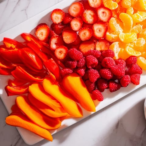 Eye-catching Rainbow Pride Spectrum appetizer: a visually stunning board filled with delicious, rainbow-hued ingredients.