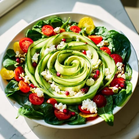 Beautifully arranged Golden Ratio Salad featuring fresh ingredients and a drizzle of tangy dressing, delicious.