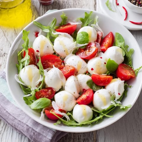 Mozzarella Pearls Arugula Salad