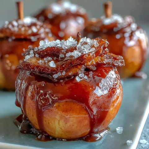 Crisp caramel apples with flaky sea salt, perfect for fall dessert tables and holiday gifting.
