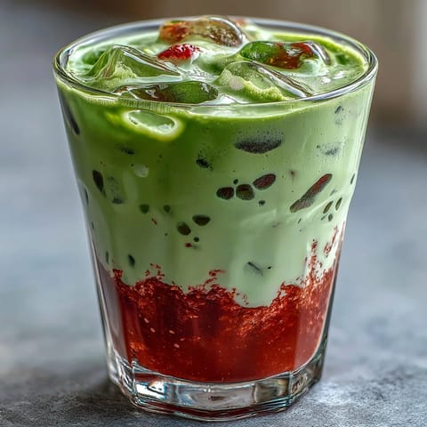 Strawberry Matcha Oat Latte