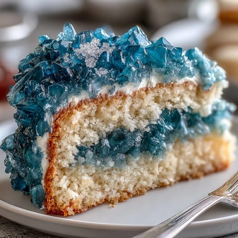 Teal and gold geode graduation cake with intricate sugar crystal details, perfect for honoring achievements with elegance and a modern artistic touch.