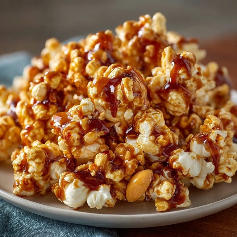 Crunchy, chewy Caramel-Popcorn Peanut Clusters: smells like butter, peanut brittle &amp; pure comfort.