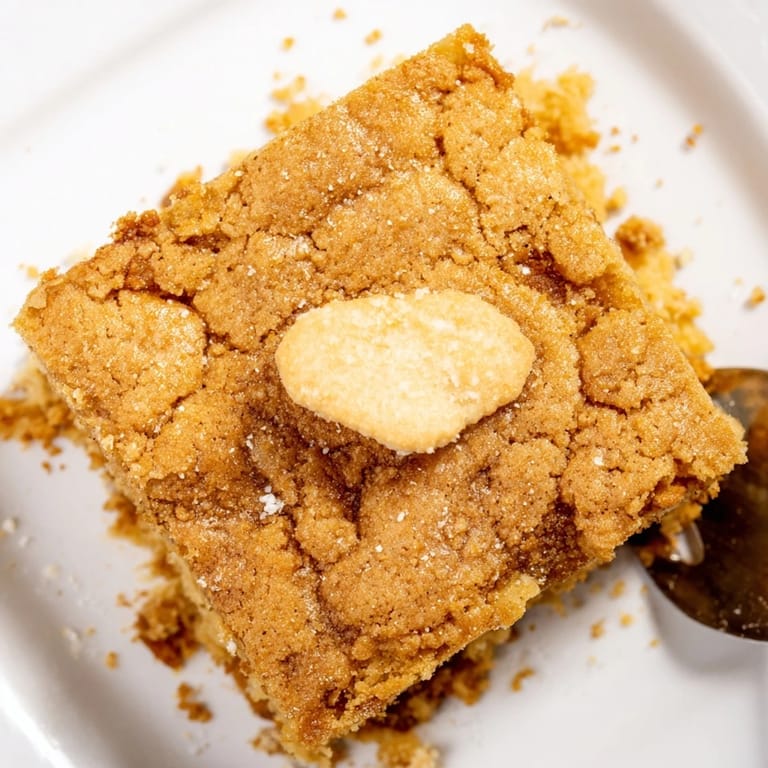 Deliciously warm Flaky Chai Biscuit Blondies with a crisp biscuit texture.  