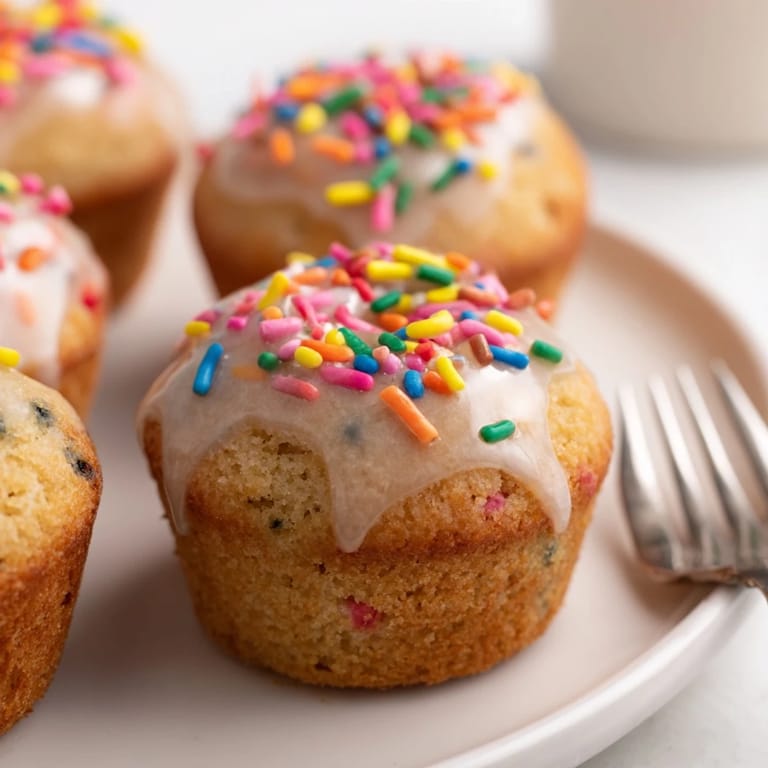 Cheerful Funfetti Java Muffin Donuts ready for a delightful breakfast treat or snack.
