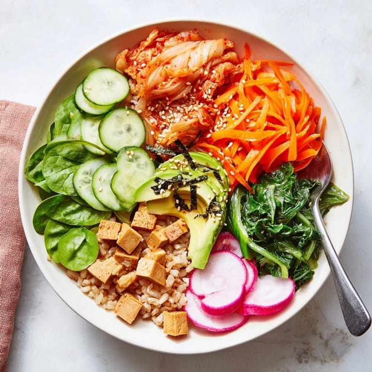 Nourishing Fermented Vegetable Bowl featuring grains, tangy kimchi, and seasonal vegetables.