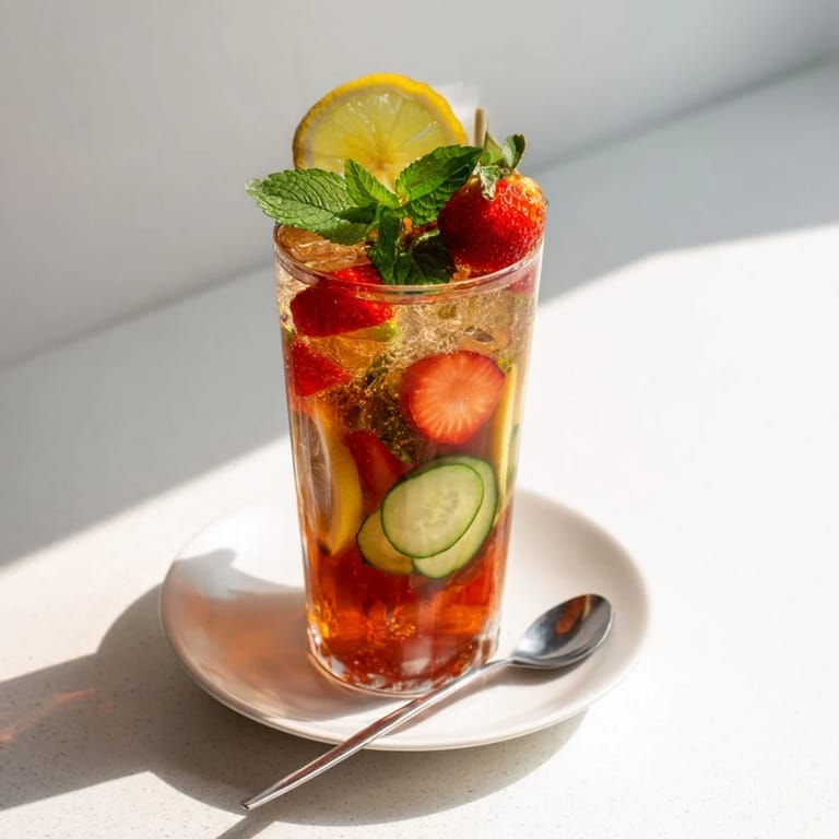 Colorful blend of Water-Based Mocktails garnished with lemon wheels and edible flowers.  