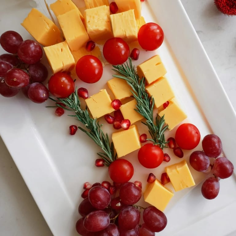 Holiday-ready Christmas Stocking Snack Tray, a delicious assortment of finger foods perfect for any party.