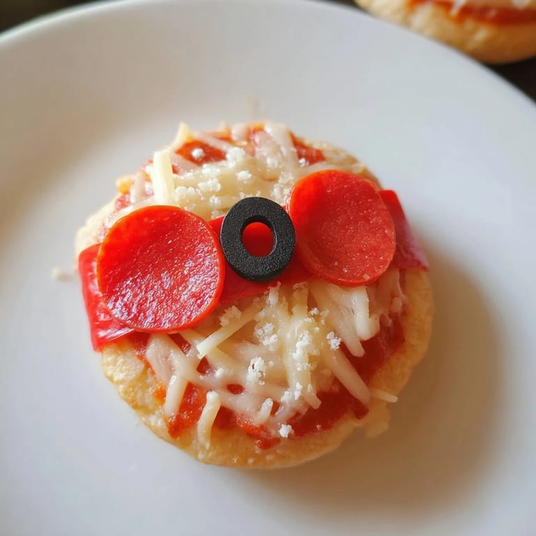 Gooey mozzarella and pepperoni "belts": Santa Belt Mini Pizza Bites ready for a holiday spread.