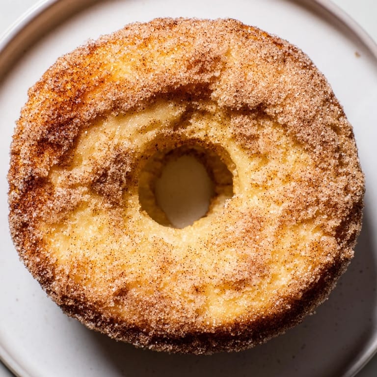 Close-up of fluffy 1-Minute Air Fryer Donuts with glistening cinnamon sugar, perfect for a quick dessert.