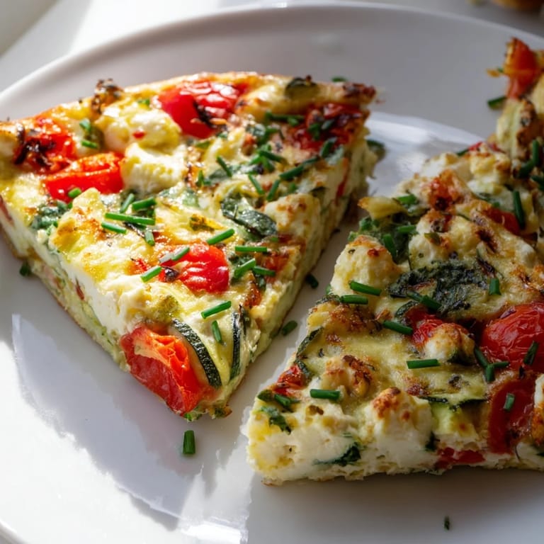 Easy gluten-free High-Protein Sheet Pan Eggs With Cottage Cheese and Veggies, neatly cut into squares for a healthy start.