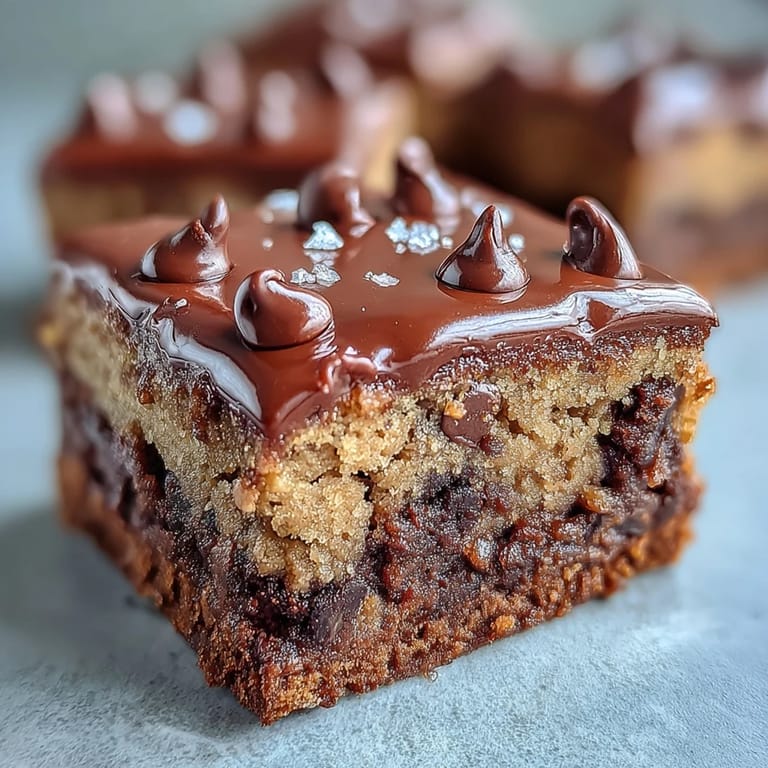 Close-up of Hojicha Brookies on a cooling rack, revealing gooey chocolate chips and rich, nutty crumbs.