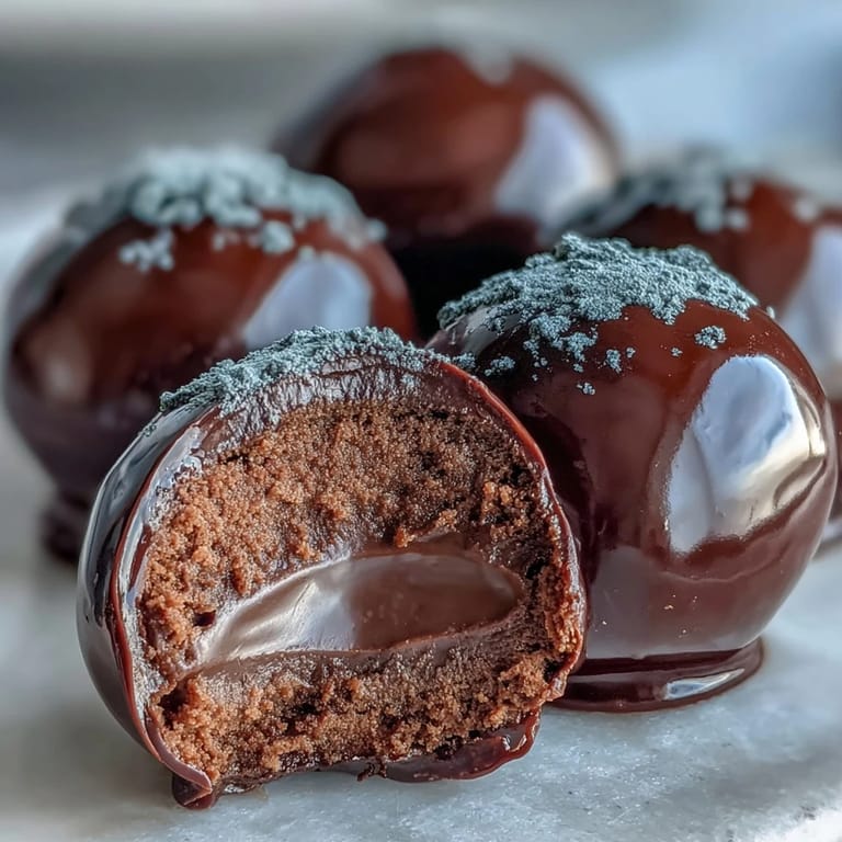 Creamy Hojicha Truffles rolled in roasted green tea powder on a minimalist slate background.