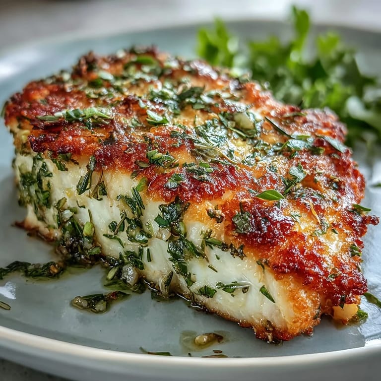A rustic sheet pan dinner features juicy chicken coated in a fragrant parsley-thyme crust alongside caramelized root vegetables, ready for a wholesome family meal.